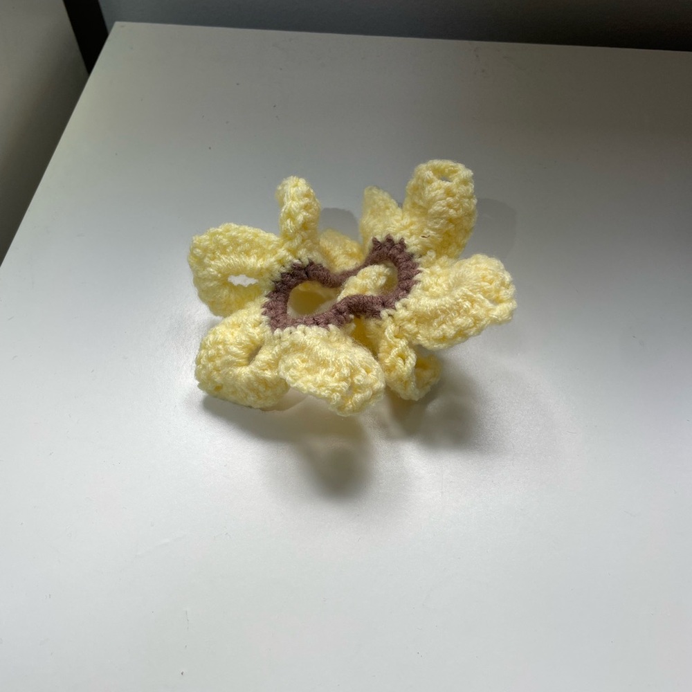 Handmade Yellow Crochet Flower Accessory